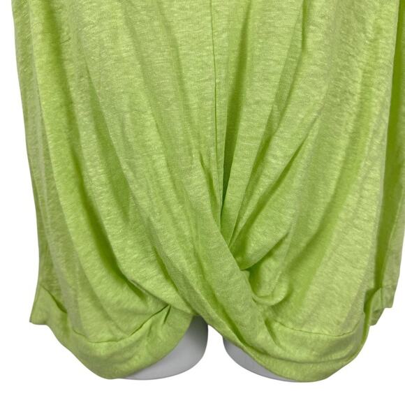 J Jill Love 100% Linen Knot Front Sleeveless Knit Lime Green Top Shirt sz L - Picture 7 of 16